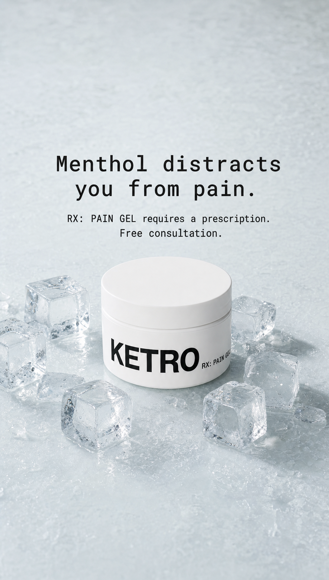 06. Product hero plus headline: menthol on ice